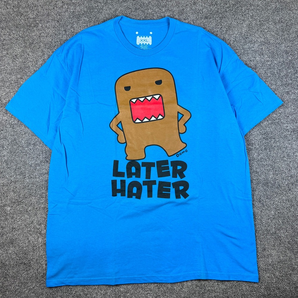 Vintage Domo Shirt Mens 2XL Blue Later Hater Y2K Cartoon Emo Mallcore